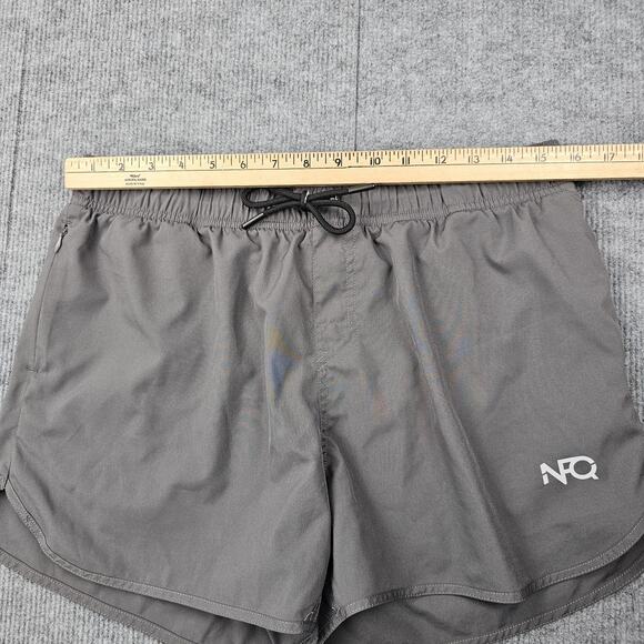 NFQ Shorts Mens XL Gray Running Lined Drawstring Zip Pocket Quick Dry Athletic - Picture 2 of 8